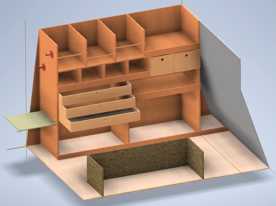 MODELISATION 3D DES ESPACES DE RANGEMENTS DANS LES UTILITAIRES AMENAGES PAR MORPHOZ KUSTOM